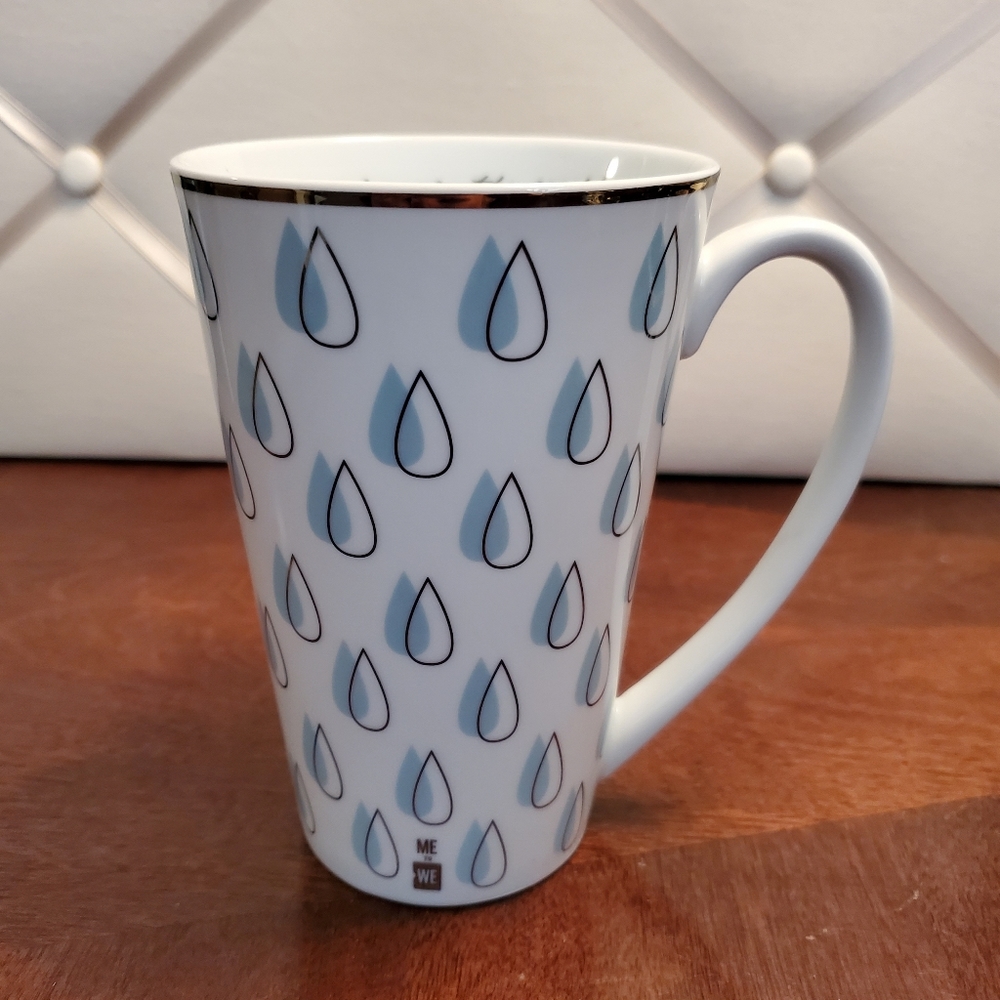 Me To We Blue & Gold Teardrop Latte Travel Mug